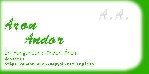aron andor business card