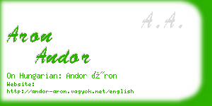 aron andor business card